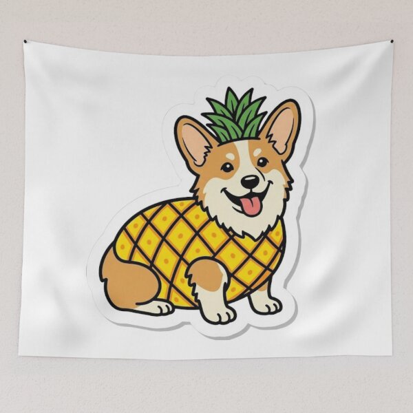 Item preview, Pineapple Corgi - Kawaii Tropical Summer designed and sold by conamor-bymel.