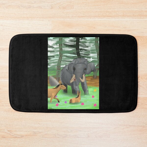 Item preview, Elephant and Horses in Vibrant Nature Scene designed and sold by Fibi-studio.