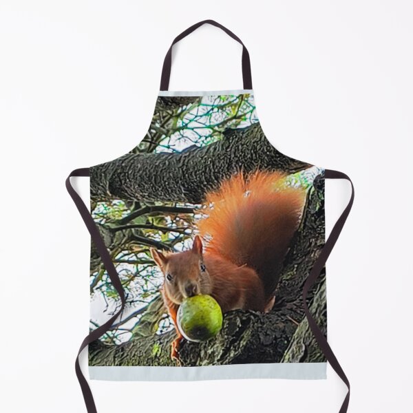 Item preview, Funny Squirrel with Walnut Tree Wildlife Photo designed and sold by JurateArt-DK.