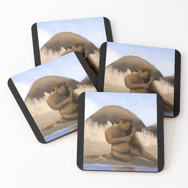 Item preview, Prehistoric Man Grooming with Tools designed and sold by Fibi-studio.