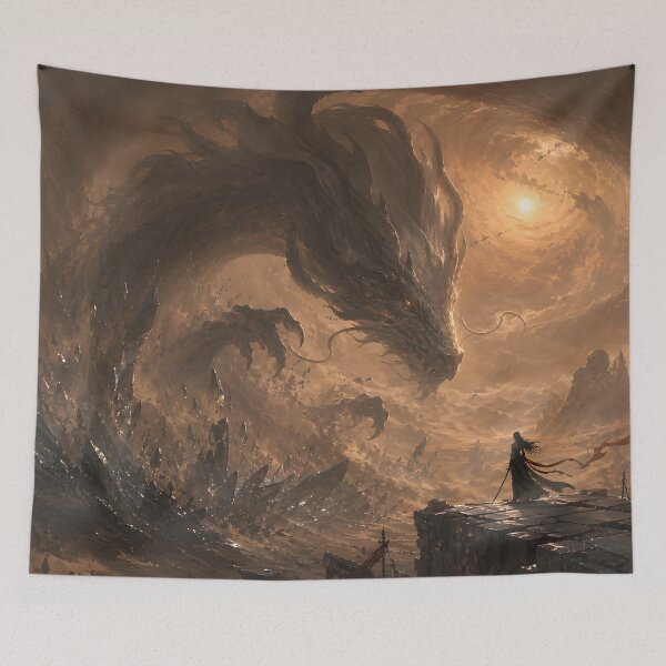 Item preview, Sand Dragon – Guardian Beneath the Glass Desert designed and sold by ChromaRune.