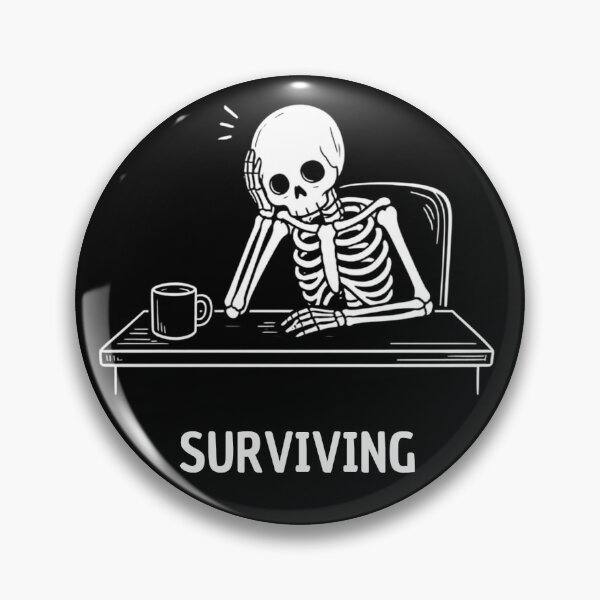 Item preview, Surviving Work – Funny Skeleton Coffee & Office Humor T-Shirt designed and sold by SakuraHQ.