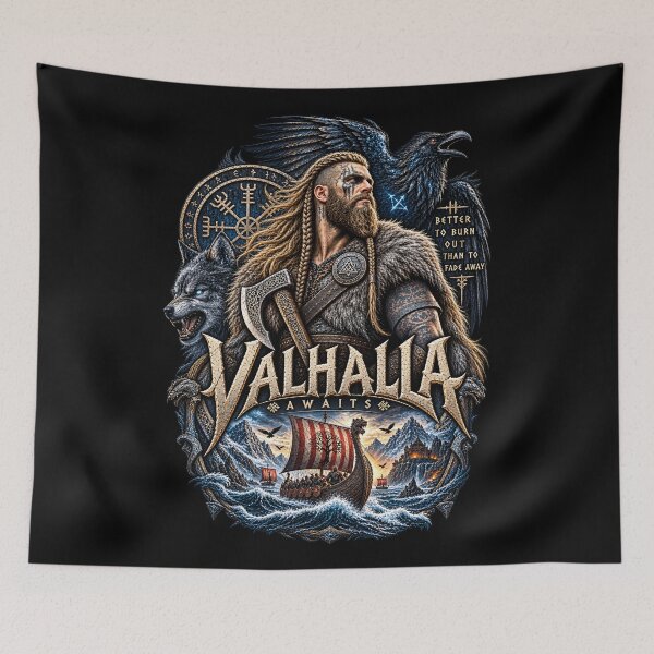 Item preview, VALHALLA TE ESPERA — ESPÍRITU VIKINGO designed and sold by Mythborn Saga.