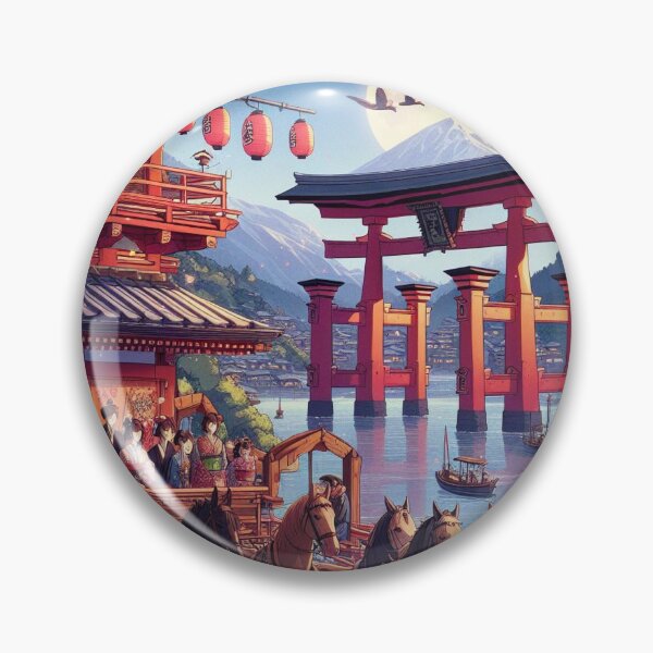 Item preview, Moonlit Torii Gate and Mount Fuji – Japan Art designed and sold by liondrifter.