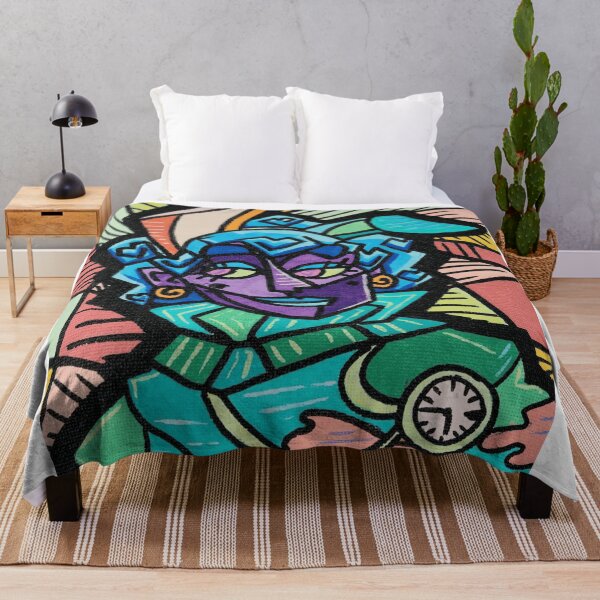 Item preview, Abstract Geometric Clock Face Jester Art designed and sold by Chromatic-Cubes.
