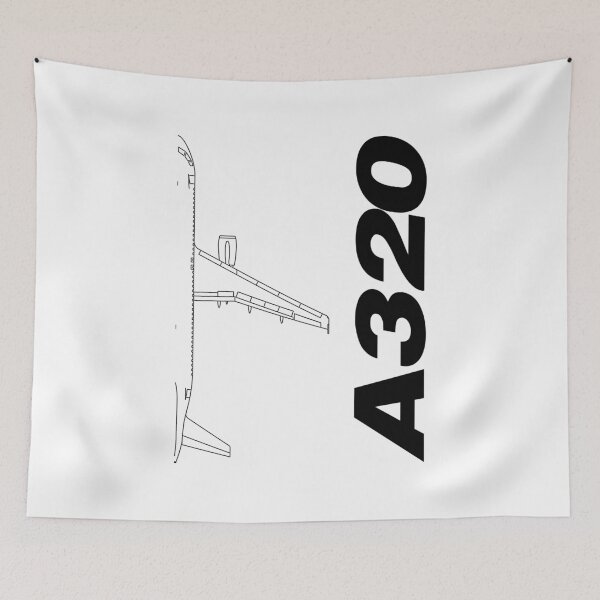 Item preview, A320 Commercial Jetliner Technical Blueprint (Black Edition) designed and sold by Magazine Combate.