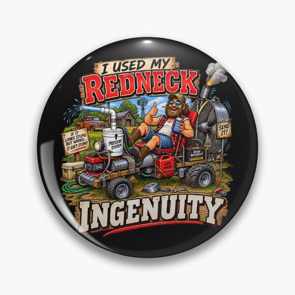 Item preview, Redneck Ingenuity Funny Country Cartoon designed and sold by BluntLines.