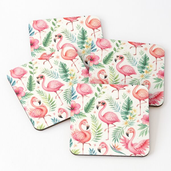 Item preview, Pink Flamingo Tropical Watercolor designed and sold by naragon4289.