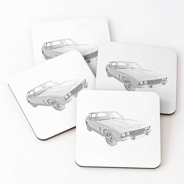 Item preview, Jensen Interceptor 1970S British Classic Car Front 34 Monochrome designed and sold by EdwinaSeay.