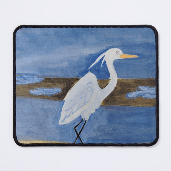 Item preview, White Heron on the Shore at Sunset - Sustainable Art Painting designed and sold by ByZurisaddai.