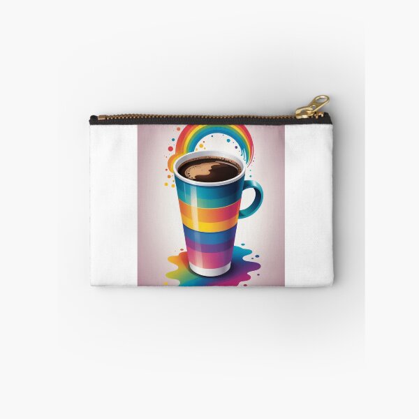 Item preview, Coffee Cup Character Holographic Rainbow Style – Coffee lover gift designed and sold by michallechowicz.