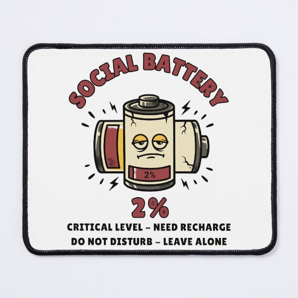 Artikelvorschau, Social Battery 2% Lustiges T-Shirt für Introvertierte entworfen und verkauft von ByRAM Project.