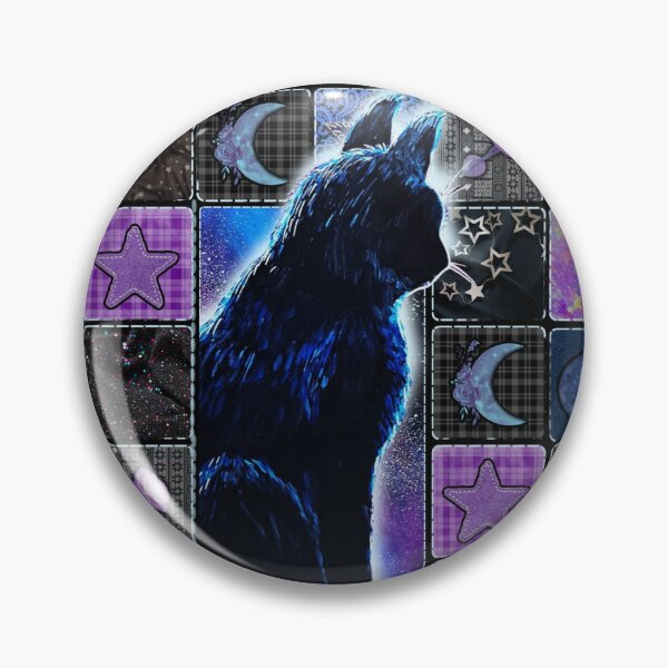 Item preview, Mystic Black Cat Celestial Patchwork Art designed and sold by ArtistsAtticWI.