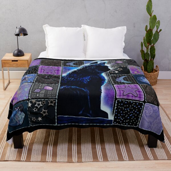 Item preview, Mystic Black Cat Celestial Patchwork Art designed and sold by ArtistsAtticWI.