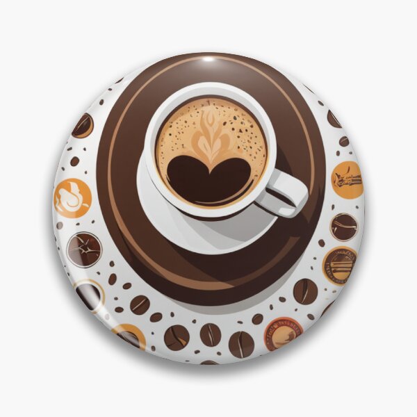 Item preview, Coffee Cup Character Circular Badge Emblem – Coffee lover gift designed and sold by michallechowicz.