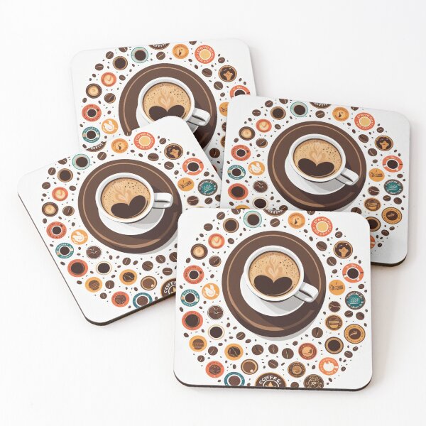 Item preview, Coffee Cup Character Circular Badge Emblem – Coffee lover gift designed and sold by michallechowicz.