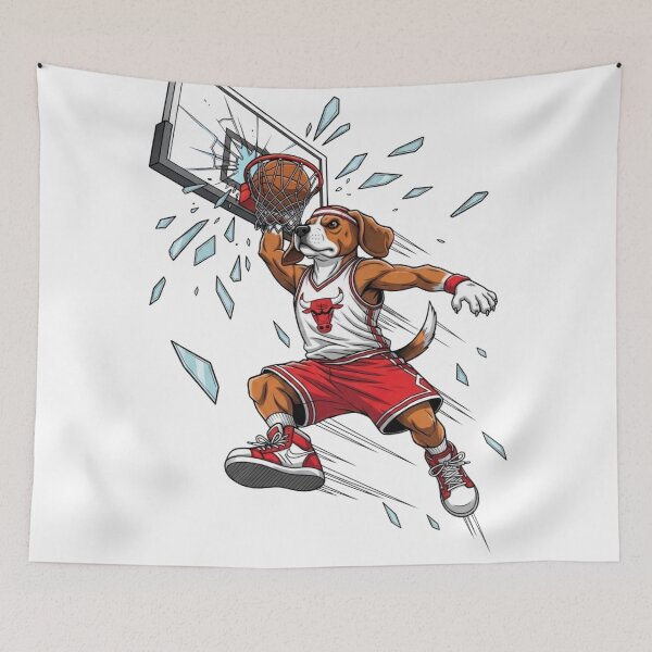 Item preview, Powerful Basketball Dog Breaking The Backboard designed and sold by BlasiseDS.