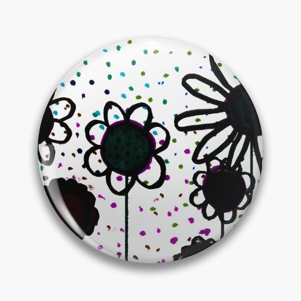 Item preview, Black flowers in a field of stars designed and sold by Selene-Designs.