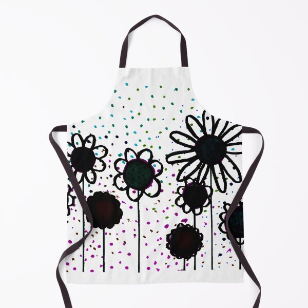 Item preview, Black flowers in a field of stars designed and sold by Selene-Designs.