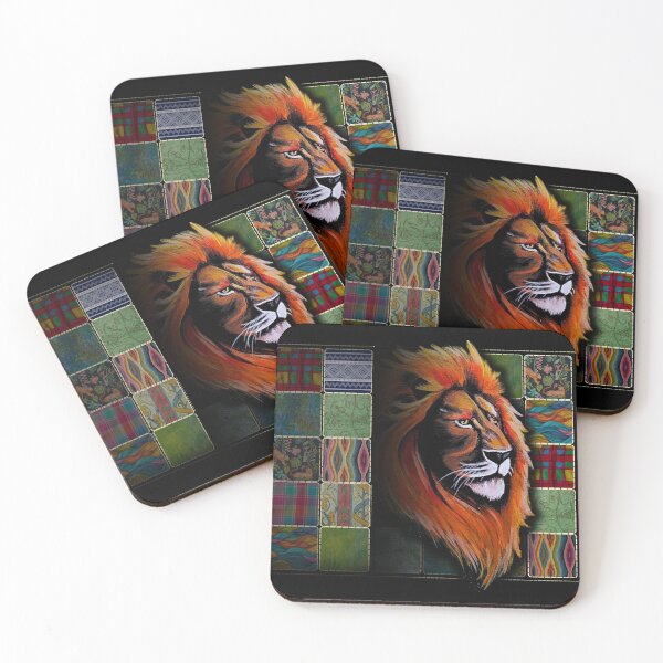 Item preview, Majestic Lion Patchwork Animal Art designed and sold by ArtistsAtticWI.
