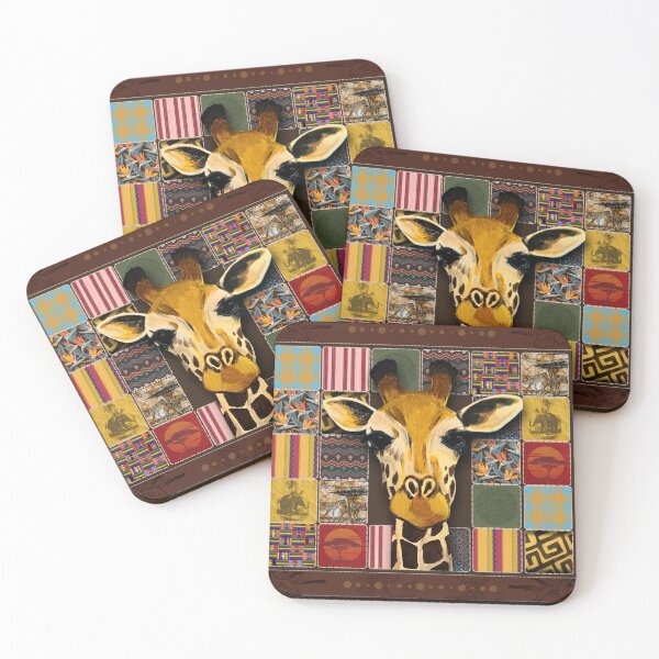 Item preview, Giraffe Safari Patchwork Animal Art designed and sold by ArtistsAtticWI.