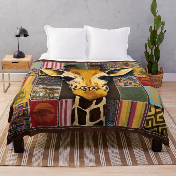 Item preview, Giraffe Safari Patchwork Animal Art designed and sold by ArtistsAtticWI.