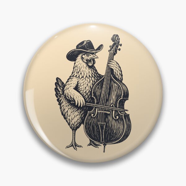 Item preview, Chicken Playing Double Bass Cowboy Musician Vintage designed and sold by Y-Vibes.