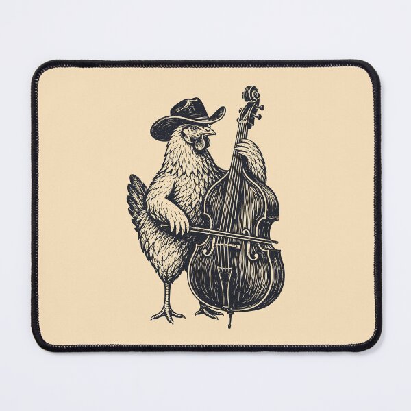 Item preview, Chicken Playing Double Bass Cowboy Musician Vintage designed and sold by Y-Vibes.
