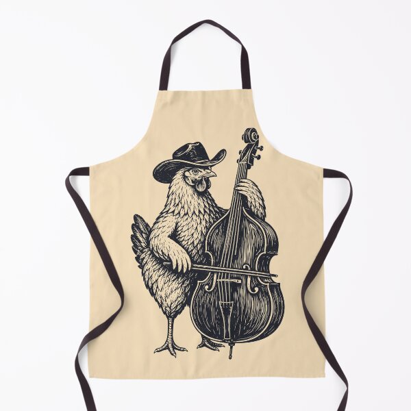 Item preview, Chicken Playing Double Bass Cowboy Musician Vintage designed and sold by Y-Vibes.