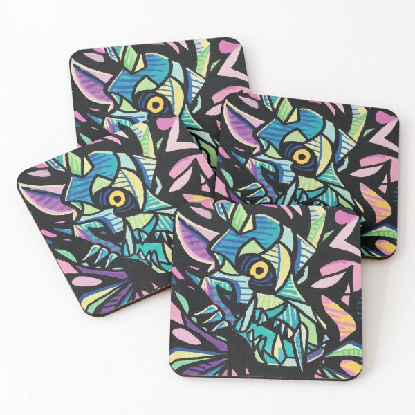 Item preview, Weirdcore Abstract Fanged Monster Head Illustration designed and sold by Chromatic-Cubes.