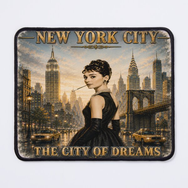Item preview, Audrey Hepburn New York City Vintage Fashion Poster – The City of Dreams designed and sold by DigiArt8Design.