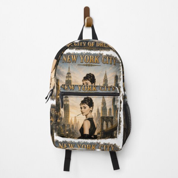 Item preview, Audrey Hepburn New York City Vintage Fashion Poster – The City of Dreams designed and sold by DigiArt8Design.