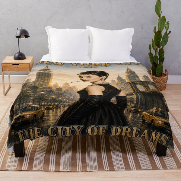 Item preview, Audrey Hepburn New York City Vintage Fashion Poster – The City of Dreams designed and sold by DigiArt8Design.
