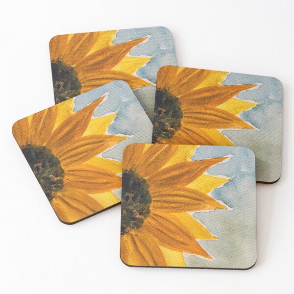 Item preview, Original Watercolour Sunflower with Pastel Background  designed and sold by LakeArtWorks.