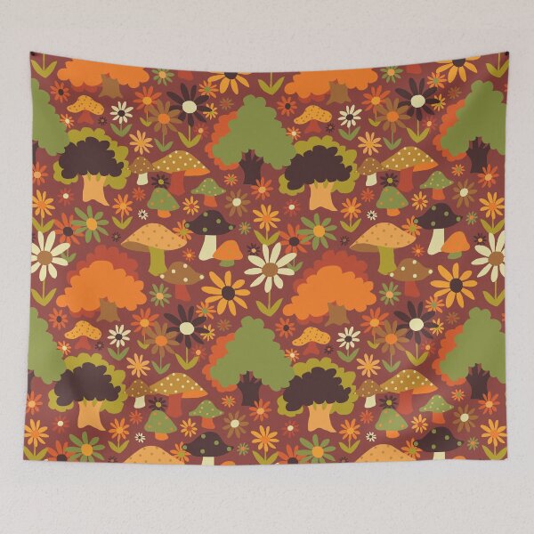 Item preview, 60's Funky Forest in Brown designed and sold by YesterdayColl.