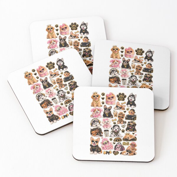 Item preview, Luxury Glam Dog Sticker Pack – Cute Stylish Dogs, Pink & Gold Puppy Aesthetic designed and sold by ArtSculpt.