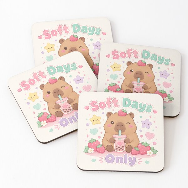 Item preview, Soft Days Only – Kawaii Capybara designed and sold by QuixoticDigital.