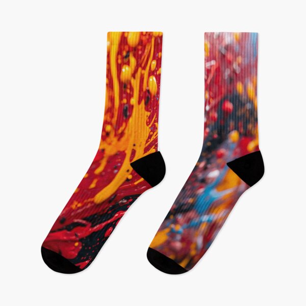 Item preview, Vivid Red and Yellow Action Paint Splatter designed and sold by Harmonic_Layers.