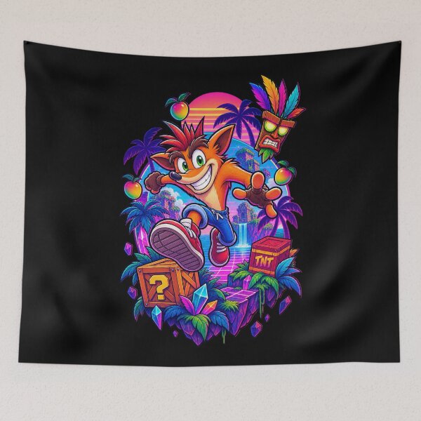 Item preview, Retro Bandicoot Synthwave - Outrun Style Platformer designed and sold by Rosteri.