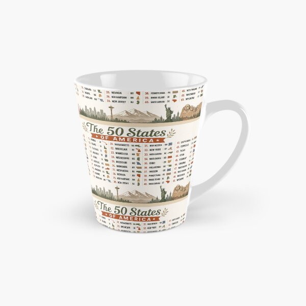 Item preview, 50 US States in Alphabetical Order Chart with Abbreviations with Map Shapes designed and sold by sadedream.