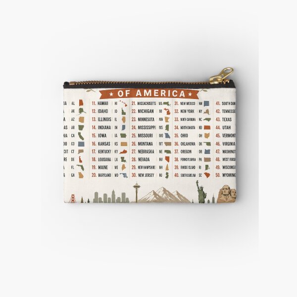 Item preview, 50 US States in Alphabetical Order Chart with Abbreviations with Map Shapes designed and sold by sadedream.