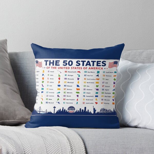 Item preview, 50 US States in Alphabetical Order Chart with Abbreviations and Map Shapes designed and sold by sadedream.