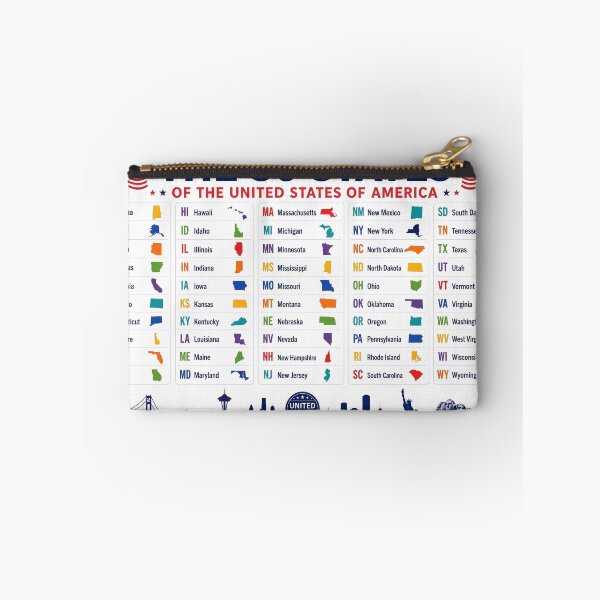 Item preview, 50 US States in Alphabetical Order Chart with Abbreviations and Map Shapes designed and sold by sadedream.