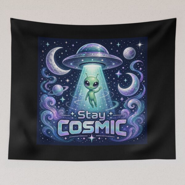 Item preview, Stay Cosmic – Kawaii Alien designed and sold by QuixoticDigital.