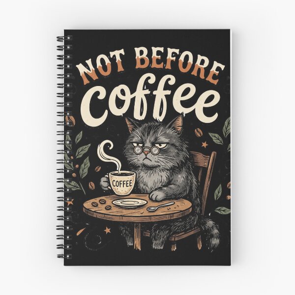 Item preview, Not Before Coffee Cat Funny Coffee Lover Design designed and sold by TeeStyle.mr.