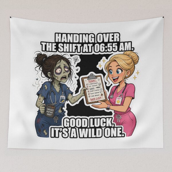 Item preview, Funny Night Shift Nurse Meme designed and sold by BestCoolStuff.