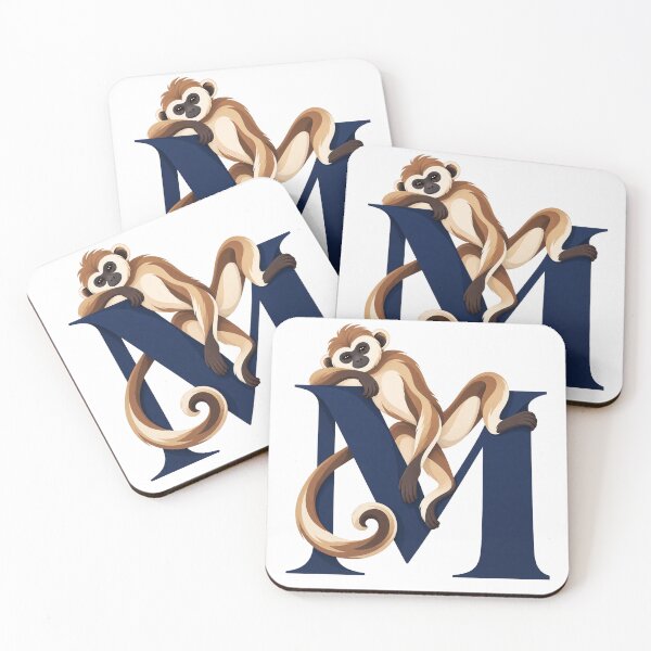 Item preview, Letter M Monkey Alphabet Art designed and sold by tmoca.