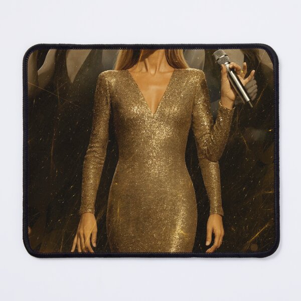 Item preview, Celine Dion Vintage Stage Performance Gold Dress Portrait designed and sold by iconiicc.