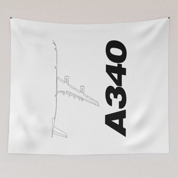 Item preview, A340 Commercial Jetliner Technical Blueprint (Black Edition) designed and sold by Magazine Combate.