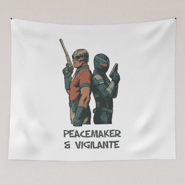 Item preview, Peacemaker & Vigilante Duo - Comic Book Retro Illustration designed and sold by qfa Originals.